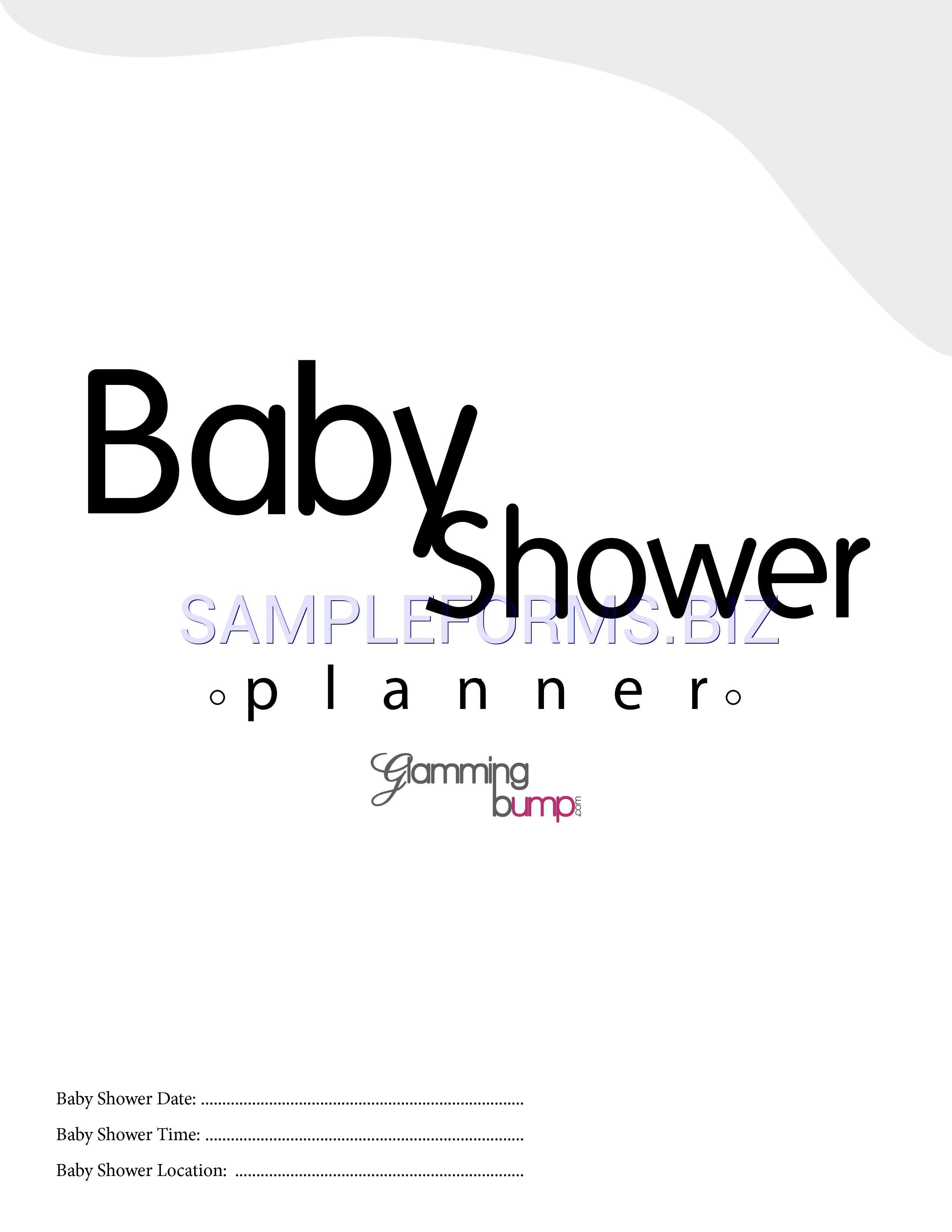 Preview free downloadable Ultimate Baby Shower Planner in PDF (page 1)